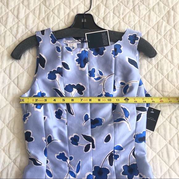 Oscar de la Renta Mikado light blue floral dress - Picture 5 of 9